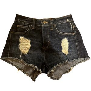 Guess | Jean Shorts | Dark Wash Distressed Size 24